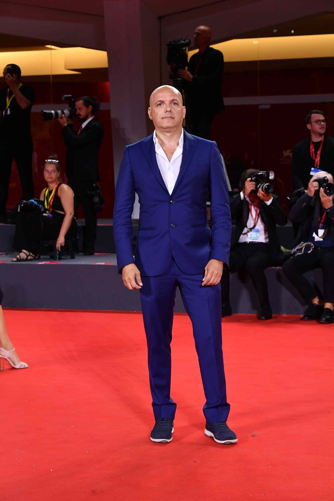 Film journalist Marcello Strano on the red carpet in Venice in the 1980s.